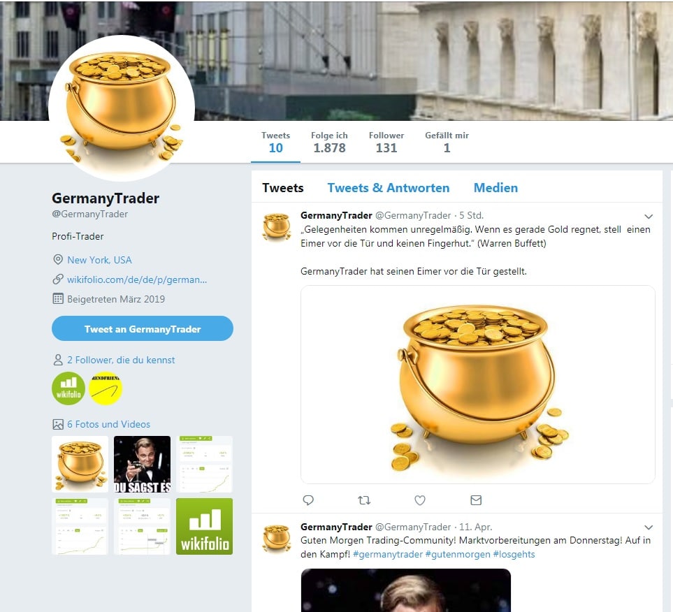 Screenshot Twitter Account GermanyTrader